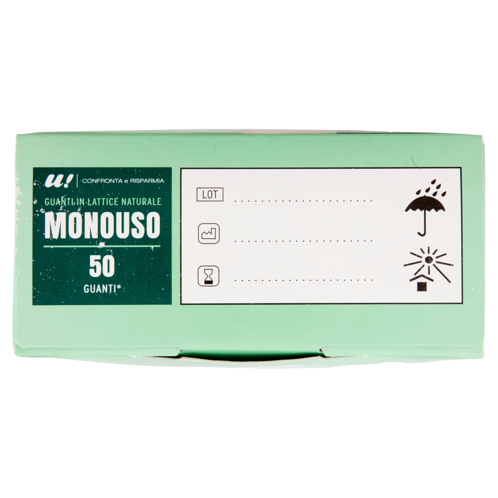 50 Guanti Monouso in Lattice Naturale Misura Media U! Confronta e Risparmia